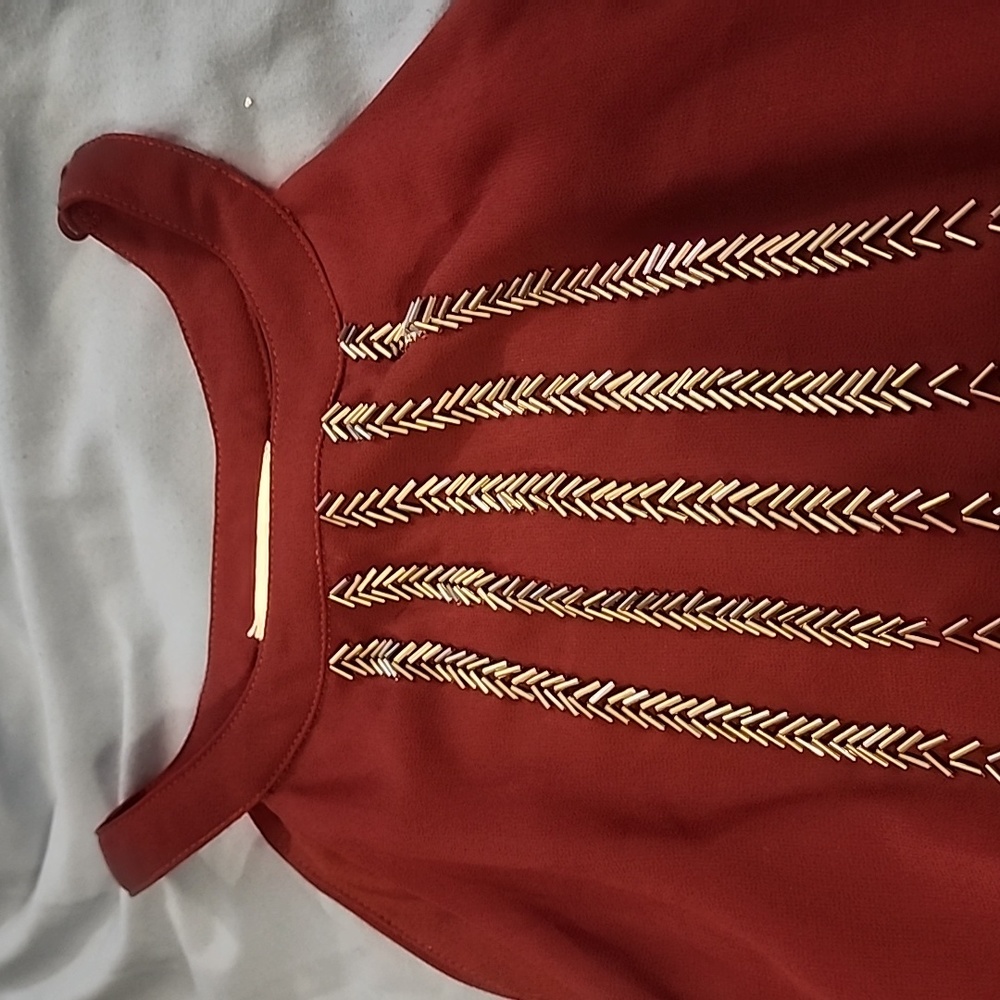 Burgundy beaded halter